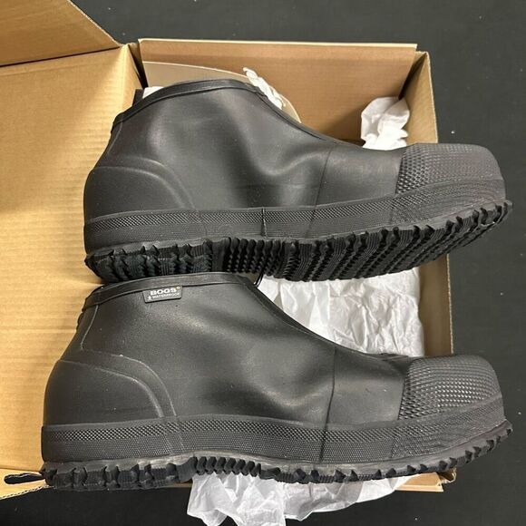 New Bogs Rubber Overshoe Zip CT Safety Toe Black 14 - Picture 3 of 6